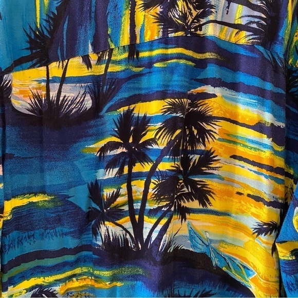 Ocean Current Vintage Hawaiian Men’s XL Blue Shirt Vacation Palm Trees Sunset - Picture 4 of 7